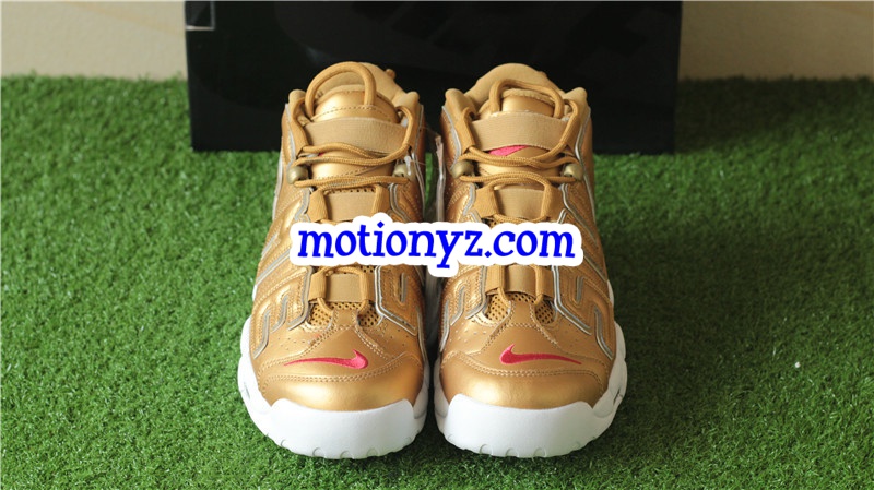 Authentic Supreme x Nike Air More Uptempo Golden